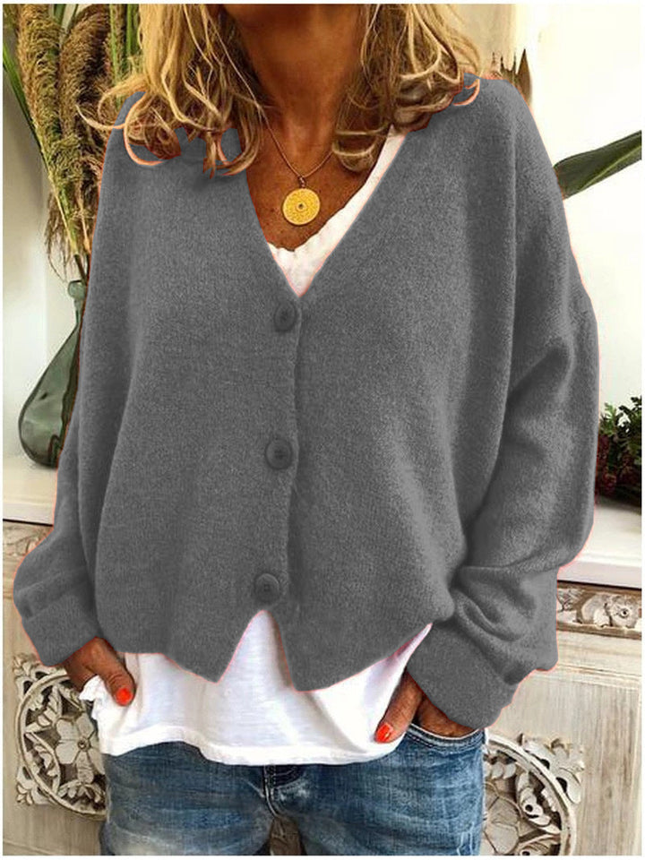 Modische Damen Strickjacke, warmer Strickcardigan, elegant und kuschelig für Herbst- & Wintertage.