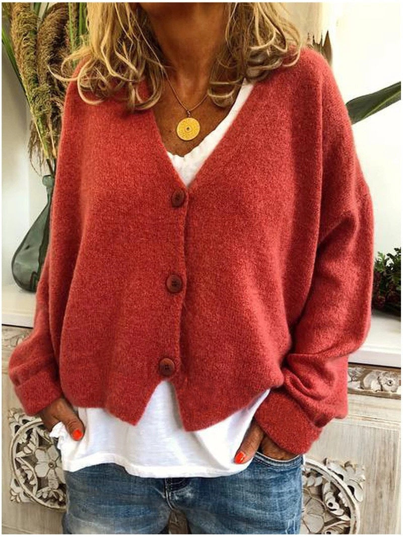 Warmer Damen Strickcardigan, langärmliges Oberteil für eleganten Komfort im Herbst und Winter.