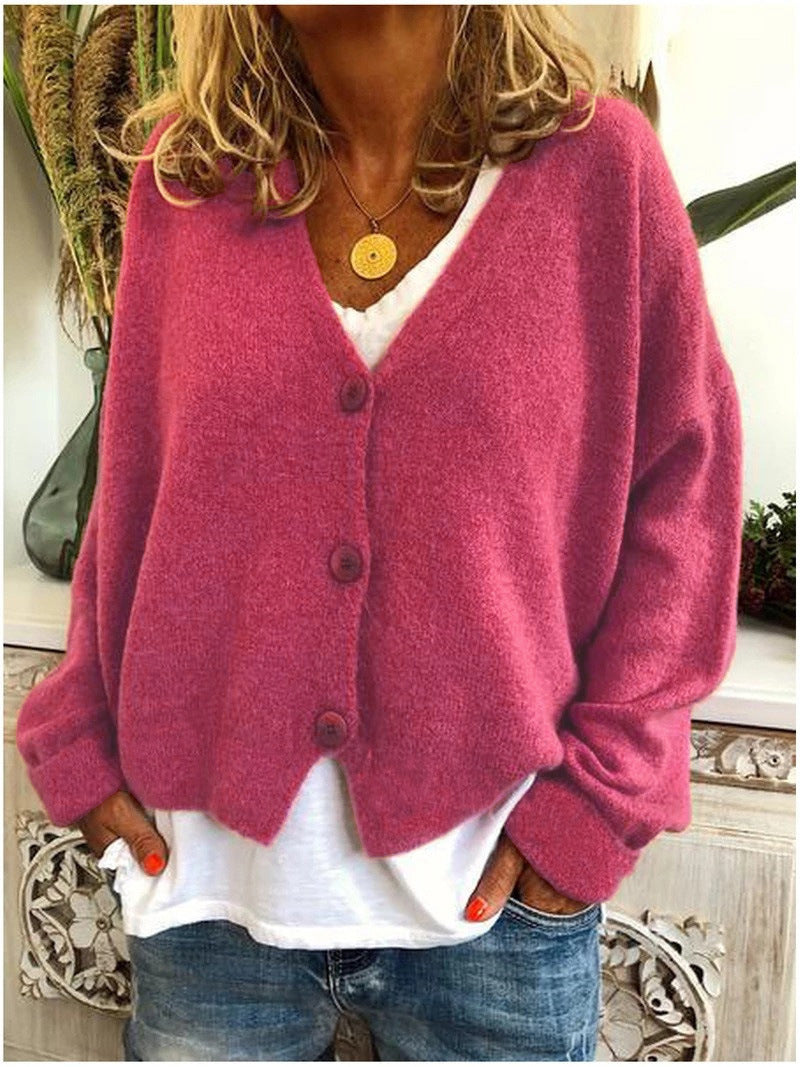 Eleganter Damen Strickcardigan, kuschelige Langarm-Strickjacke für stilvolle Herbst- und Wintermode.