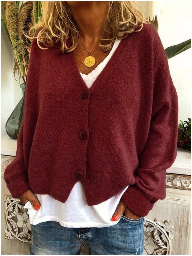Weicher Damen Strickcardigan, kuschelige Strickjacke mit langen Ärmeln für gemütliche Herbsttage.