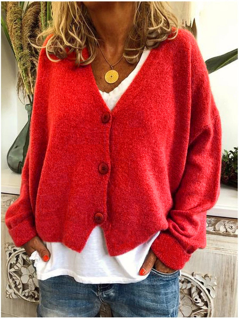 Damen Strickjacke, warmer Strickcardigan perfekt für kalte Herbst- und Wintertage, bequemes Oberteil.