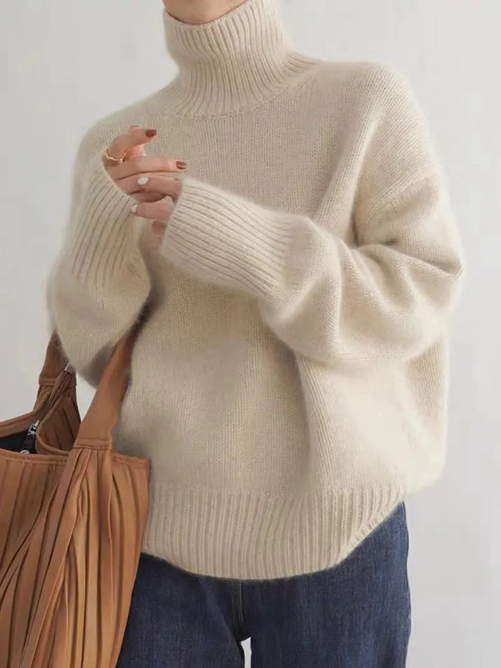 Kuscheliger Damen Rollkragenpullover, elegant und warm für Herbst & Winter.