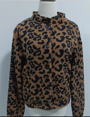 Stylische Damenjacke mit Leopard-Print: eine bequeme Bomberjacke für Frühling und Herbst, kombiniert lässigen Stil.