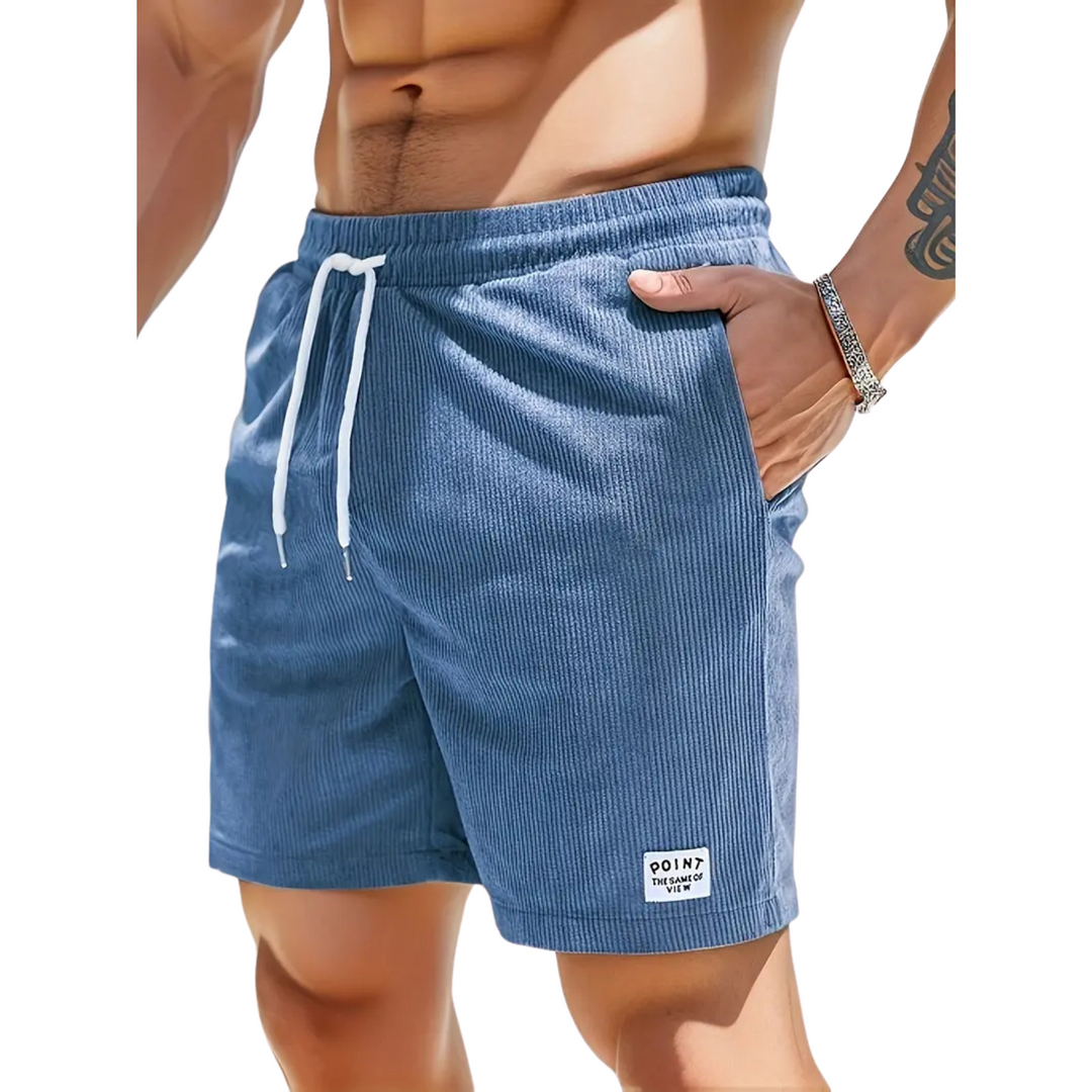Hochwertige Herren Badeshorts, knielang, aus schnelltrocknendem Stoff für Schwimmen und Strandurlaub.