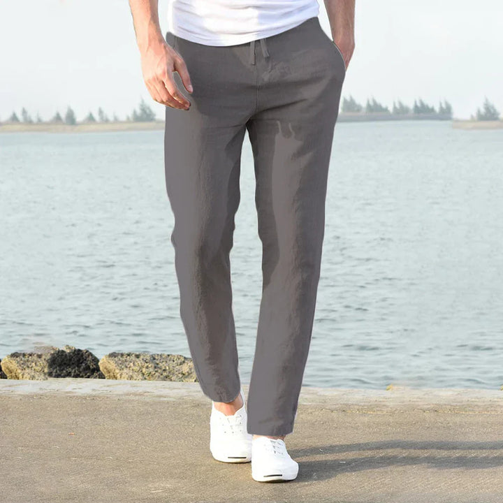 Elegante Herren Freizeithose mit Kordelzug, perfekt für Urlaub und entspannte Frühlings- & Sommertage.