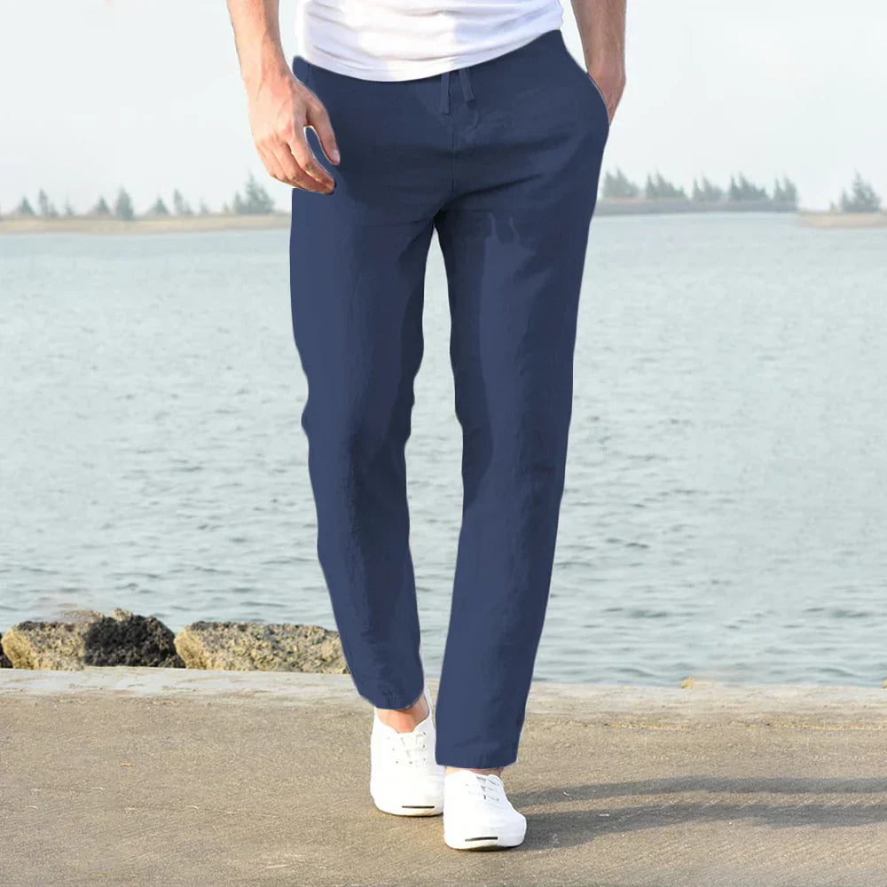 Vielseitige Herren Alltagshose mit Kordelzug, stilvoll und komfortabel für die Frühlings- & Sommermode.