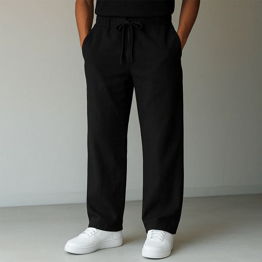 Komfortabler Stretch-Bund der vielseitigen Herren Relaxed-Fit Freizeithose, ideal für bequemen Alltag.