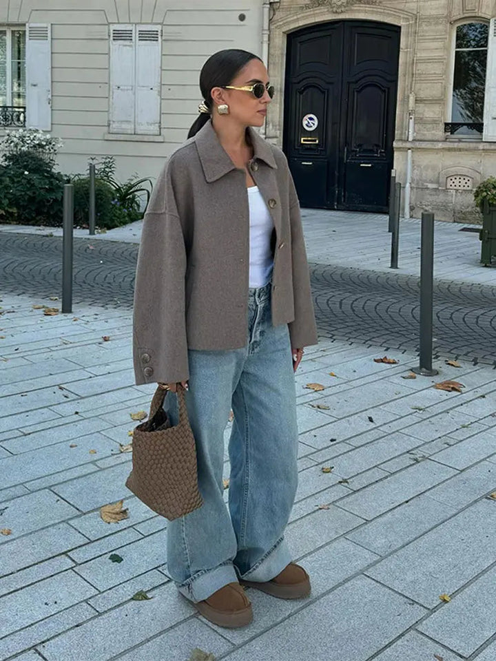 Stilvolle Übergangsjacke für Damen, locker geschnitten. Perfekt als bequemer Begleiter für jeden Tag.