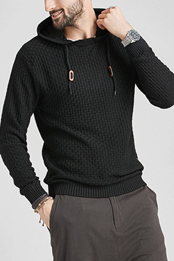Bequemer Herren Hoodie mit geripptem Saum und Kapuze. Langarm-Oberteil mit lockerer Passform für jeden Tag.