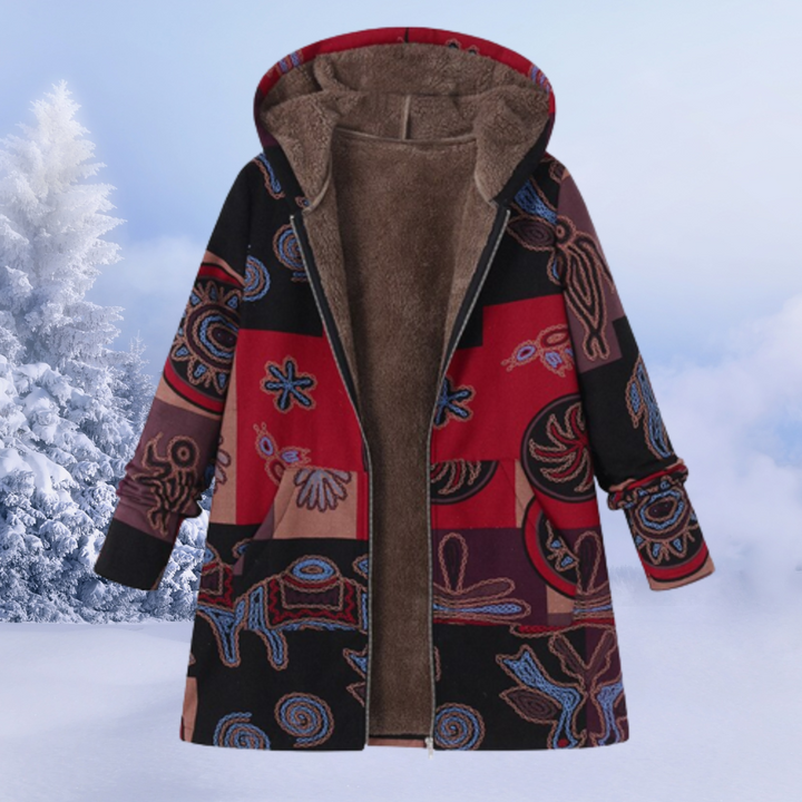 Warme Damen Winter-Pufferjacke lang mit Kapuze, ideal für Outdoor-Aktivitäten & Kälteschutz.