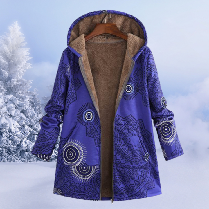 Lange Damen Winter-Pufferjacke mit Kapuze, hält warm bei Outdoor-Aktivitäten im kalten Winter.