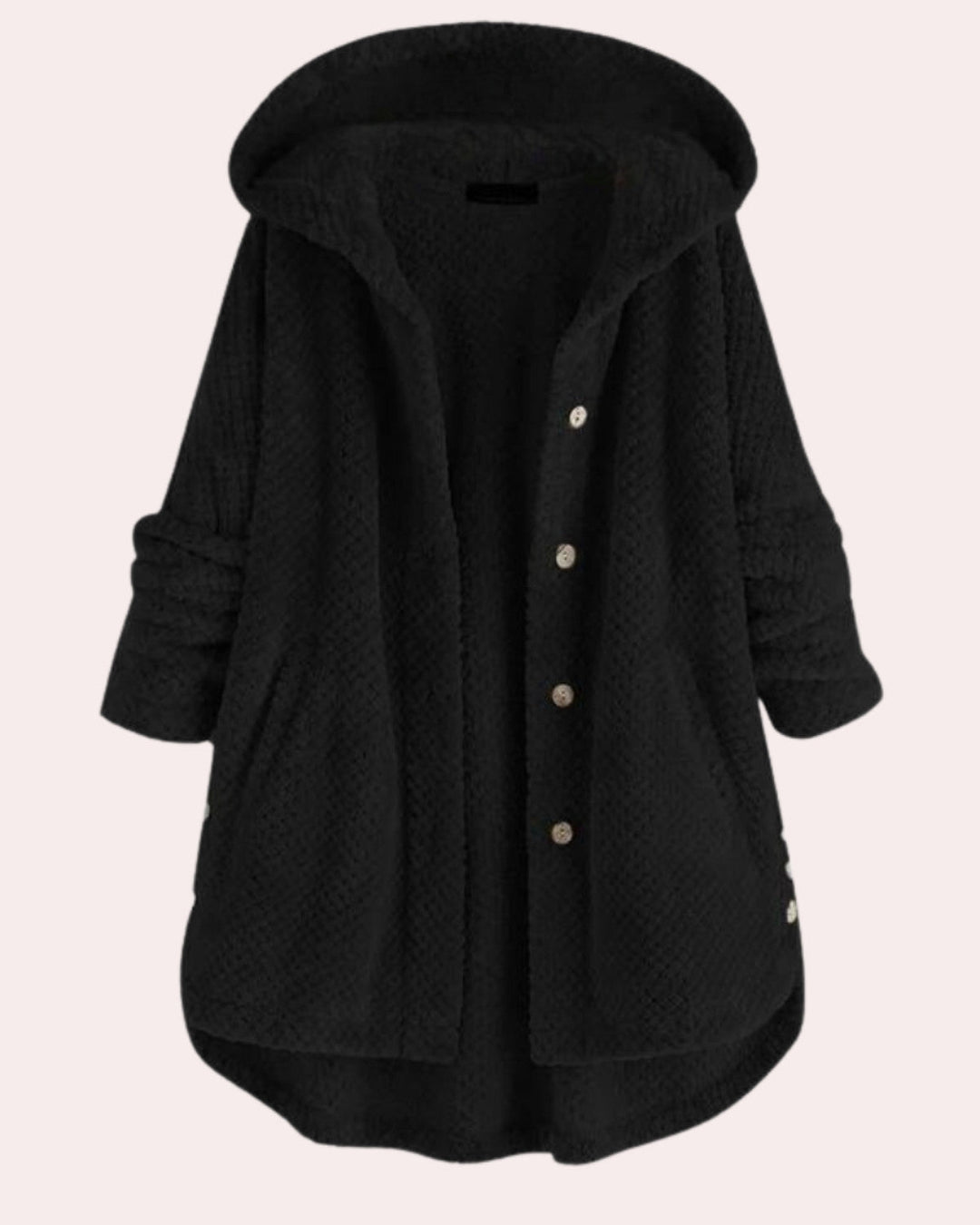 Moderner wasserabweisender Damen Langmantel mit Kapuze, warm und winddicht für den Winter. Stilvolle Damenbekleidung.