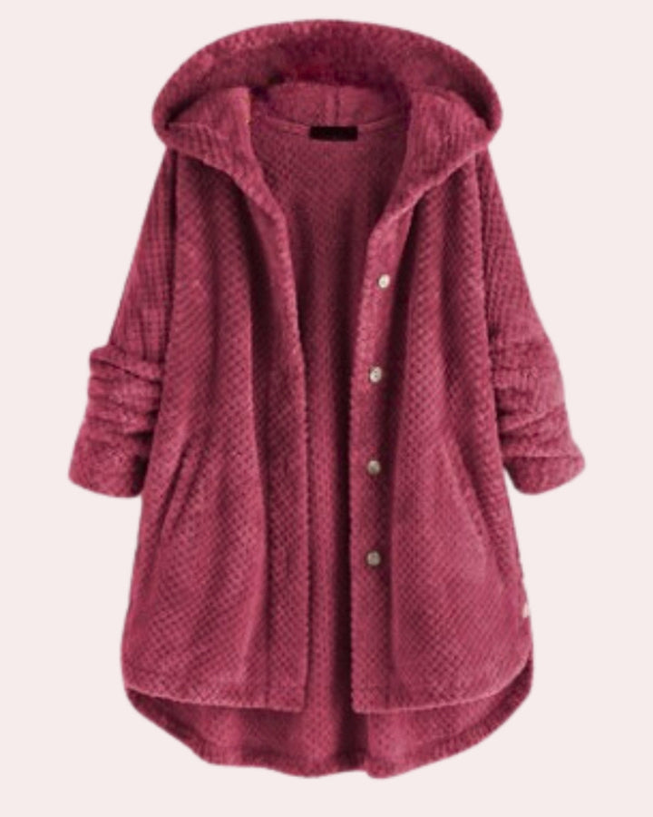 Stilvoller warmer Damen Langmantel mit Kapuze, wasserabweisend. Ideal für die Wintermode und Outdoor-Abenteuer.