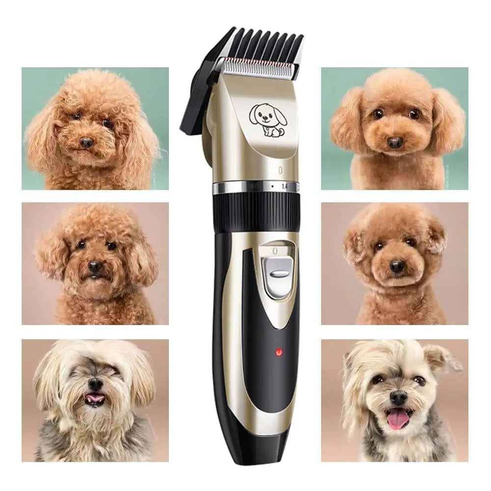 "Lautloser, kabelloser Felltrimmer für Hunde mit präzisen Klingen und langer Akkulaufzeit, ideal zur stressfreien Pflege."