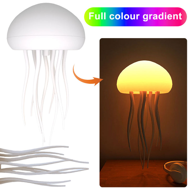 "LED Quallenlampe mit sanft leuchtenden, lebensechten Quallen für beruhigende Meeresatmosphäre und faszinierendes Lichtspiel.