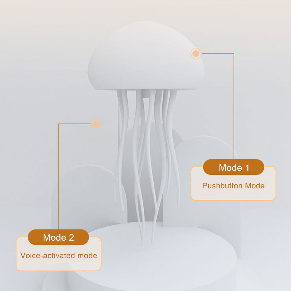"LED Quallenlampe mit sanft leuchtenden, lebensechten Quallen für beruhigende Meeresatmosphäre und faszinierendes Lichtspiel.