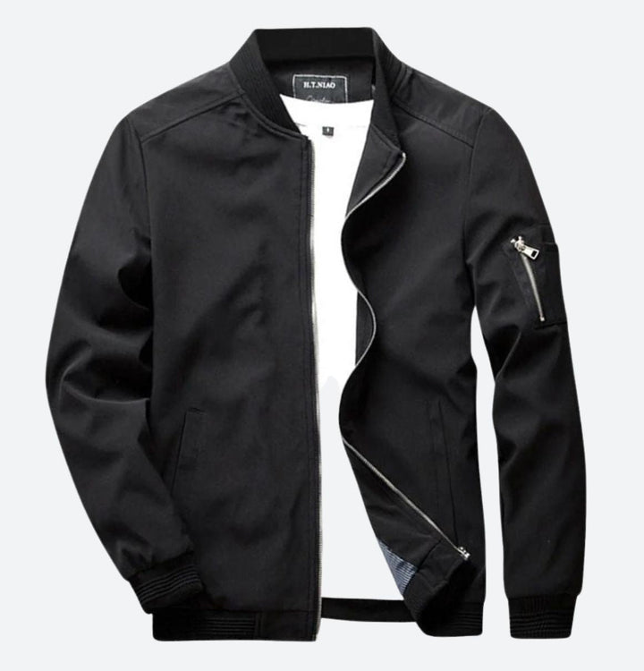 Leichte Herren-Sommerjacke, atmungsaktiv, zeitloses Design, vielseitig für kühlere Abende; moderne Passform, marineblau.