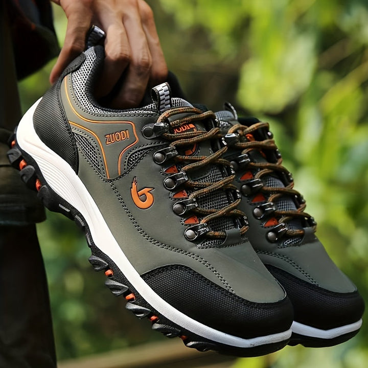 Leichte Herren Wander Outdoorschuhe in Militärgrün, wasserabweisend & rutschfest für Trekking & Wandersport.