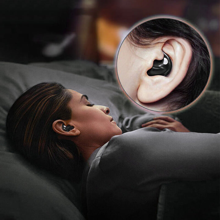 "Leichte kabellose Bluetooth-Kopfhörer, ergonomisch, IPX5 wasserdicht, Dual Noise Cancelling, ideal für unterwegs."