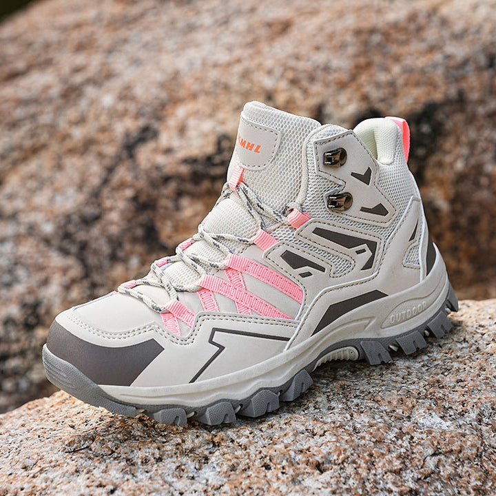 Leichte orthopädische Wanderschuhe für Damen mit abnehmbarem Riemen, rutschfester Sohle und wasserfester Oberfläche.
