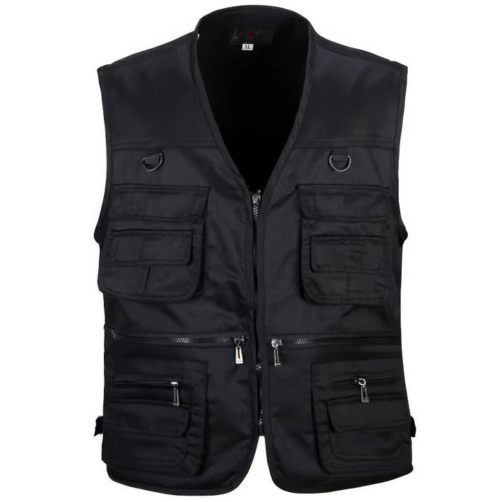 "Leichte und atmungsaktive Herren Outdoor-Weste, robust und wetterresistent, mit mehreren Taschen, ideal für Wanderungen."