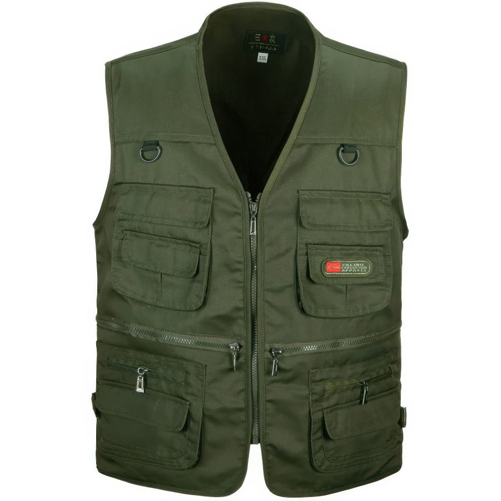 "Leichte und atmungsaktive Herren Outdoor-Weste, robust und wetterresistent, mit mehreren Taschen, ideal für Wanderungen."