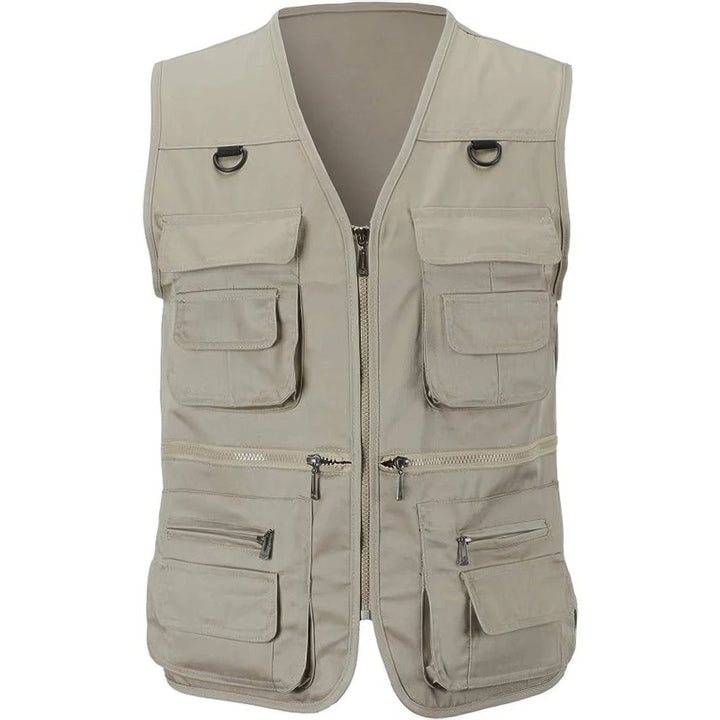 "Leichte und atmungsaktive Herren Outdoor-Weste, robust und wetterresistent, mit mehreren Taschen, ideal für Wanderungen."