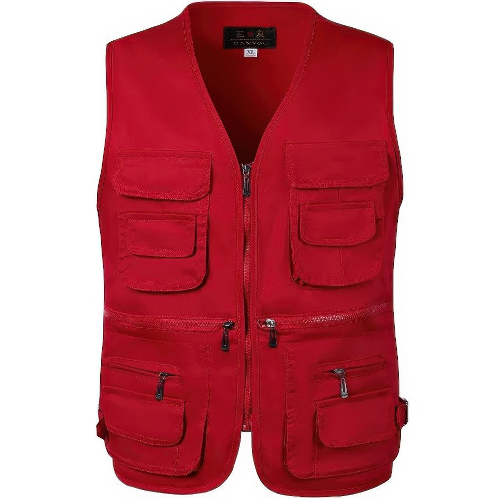 "Leichte und atmungsaktive Herren Outdoor-Weste, robust und wetterresistent, mit mehreren Taschen, ideal für Wanderungen."