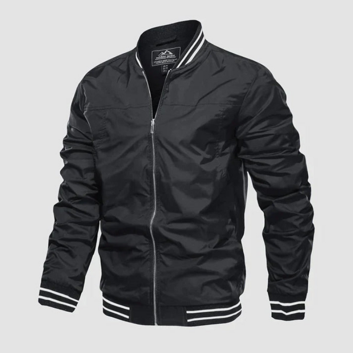 "Leichte zweifarbige Herrenjacke, modern und stilvoll, mit bequemer Passform und zeitgemäßer Eleganz."