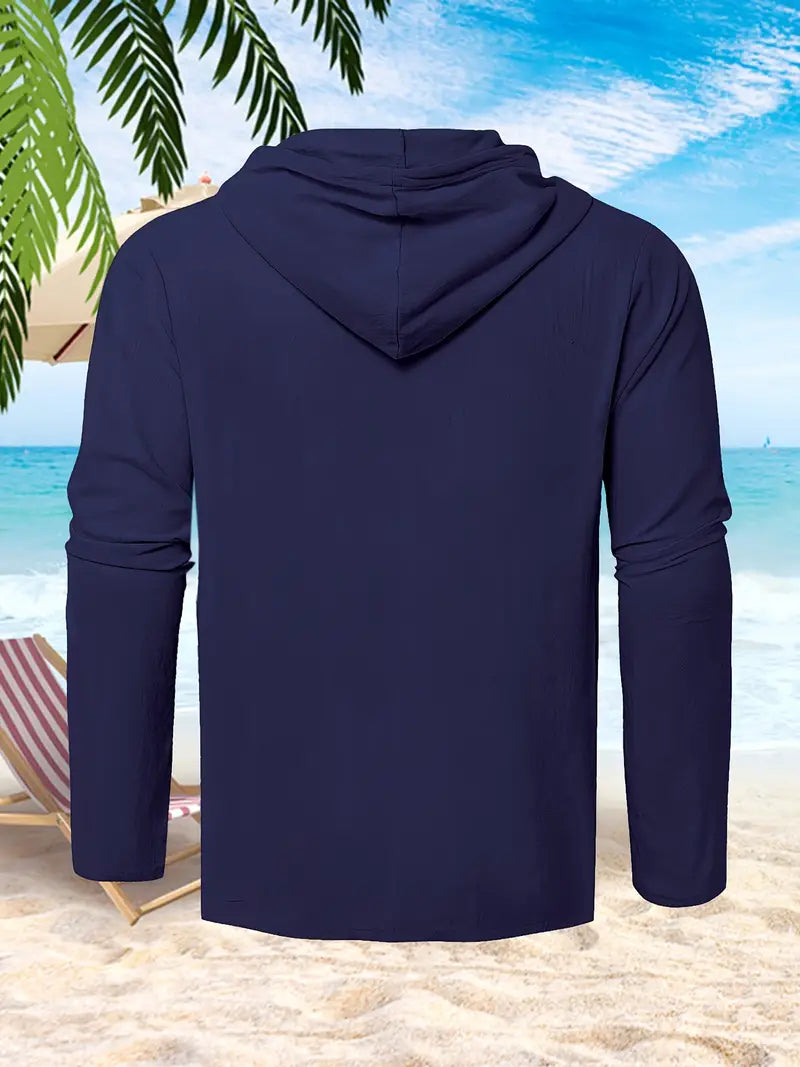 Leichtes Herren Kapuzenhemd, perfektes Sommerhemd für Freizeit und Outdoor.