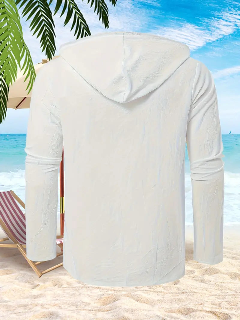 Herren Kapuzenhemd, lässiges leichtes Sommer-Oberteil, ideal für entspannte Tage.