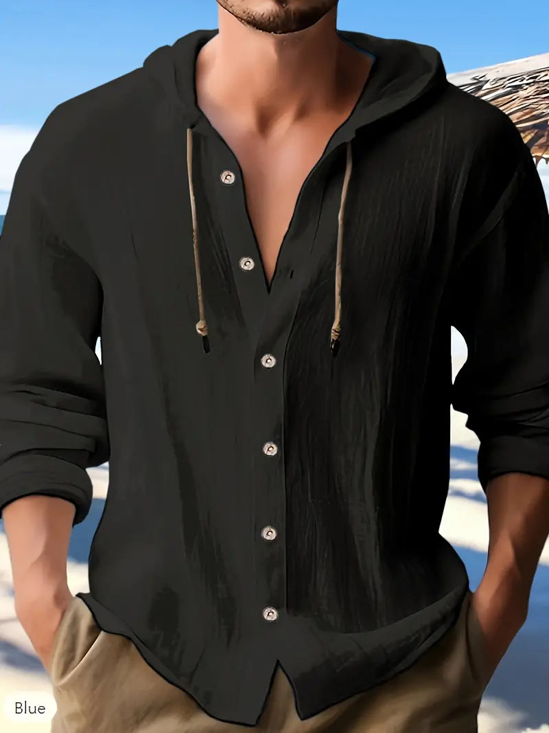 Modernes leichtes Herren Kapuzenhemd, vielseitig kombinierbar für entspannte Looks.