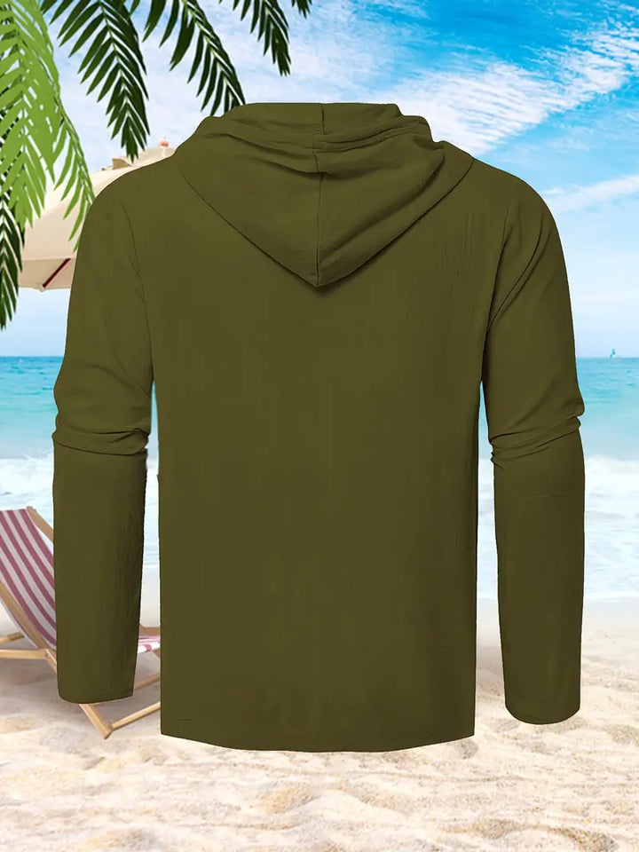 Komfortables Herren Kapuzenhemd, leichtes Sommer-Shirt, perfekt für die Freizeit.