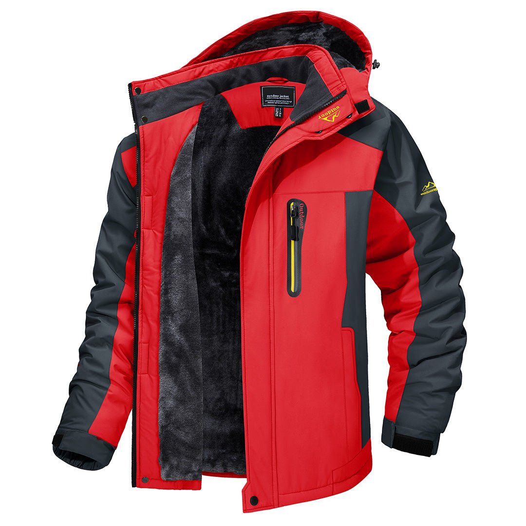 "Leon Herren-Windjacke, wasserdicht und stilvoll, in blau, mit Reißverschluss und Kapuze für Outdoor-Abenteuer."