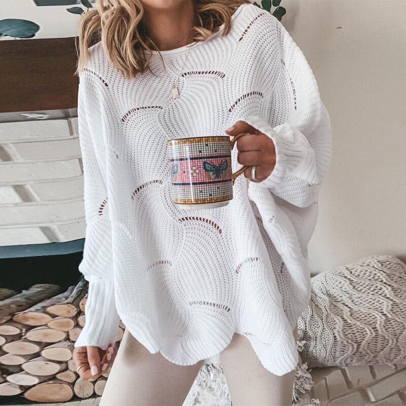 Locker gestrickter Damen Pullover, stilvoll & bequem. Perfekter Langarm-Strickpullover für Freizeit & Alltag im Herbst.