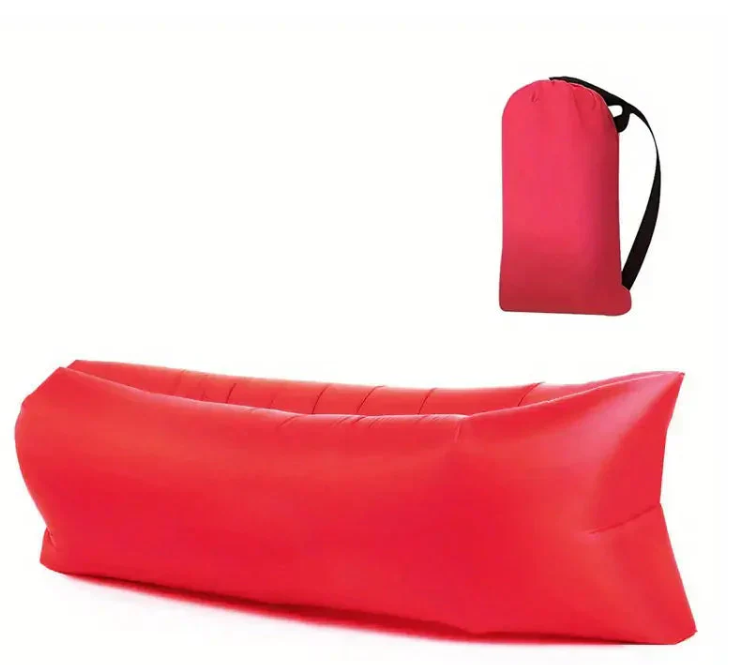 "Luftgefüllter Loungesessel, tragbar, robust, kompakt; ideal für Strand, Park, Camping; wasserabweisend, kein Pumpen nötig."