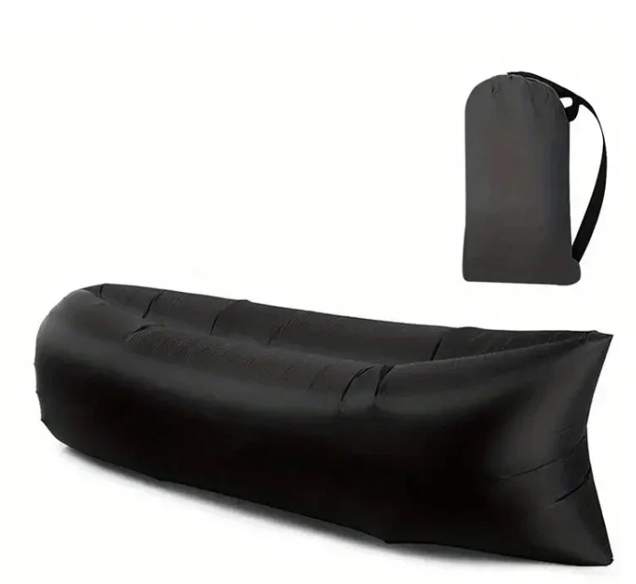 "Luftgefüllter Loungesessel, tragbar, robust, kompakt; ideal für Strand, Park, Camping; wasserabweisend, kein Pumpen nötig."