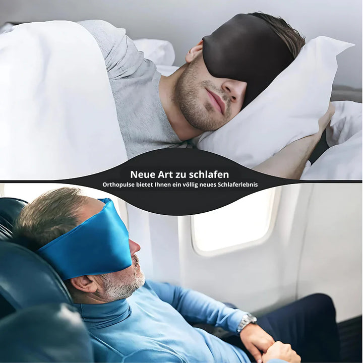Luxuriöse Schlafmaske aus 100% Maulbeerseide, schwarz, weich, komfortabel, für bessere Verdunkelung und Entspannung.