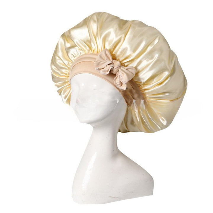 Elegante Schlafhaube in Rosa, schützt und pflegt Haare über Nacht, ideal für gesunde Haarpflege.