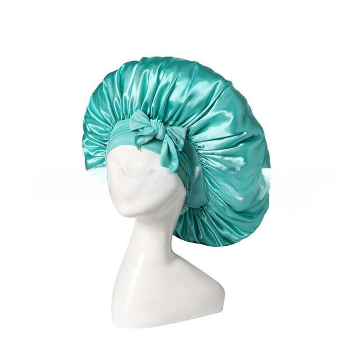 Elegante Schlafhaube in Rosa, schützt und pflegt Haare über Nacht, ideal für gesunde Haarpflege.