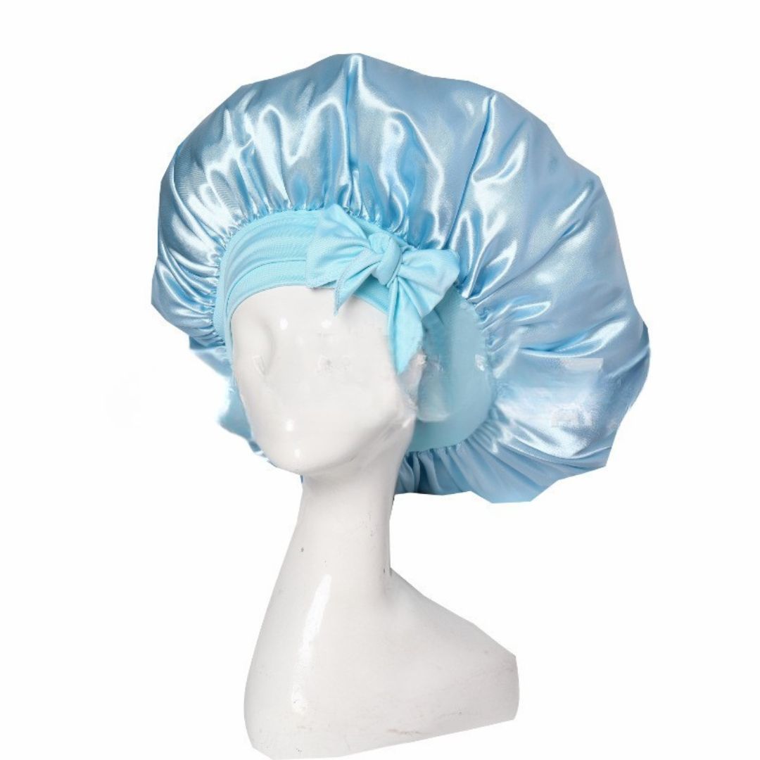 Elegante Schlafhaube in Rosa, schützt und pflegt Haare über Nacht, ideal für gesunde Haarpflege.