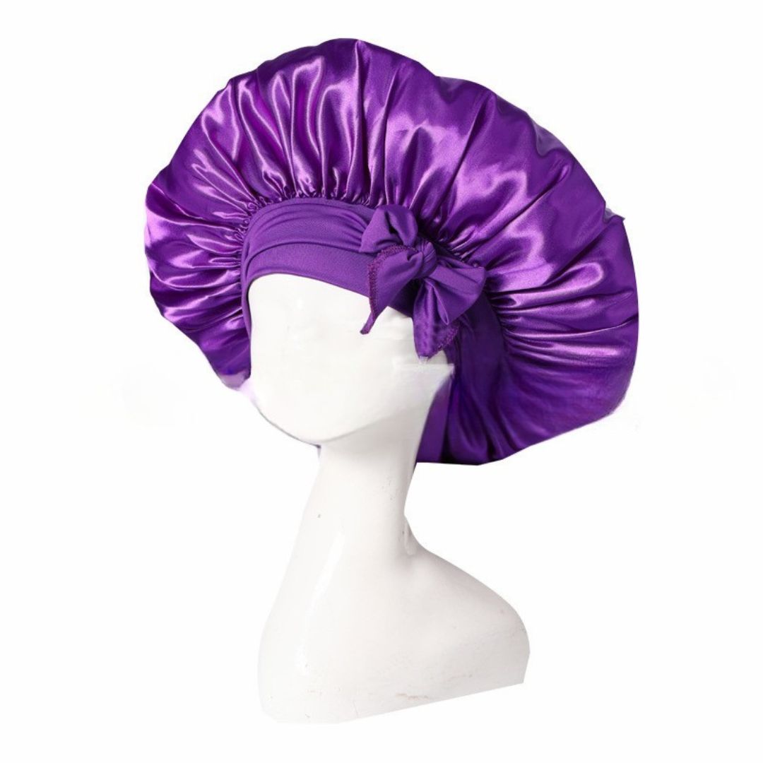Elegante Schlafhaube in Rosa, schützt und pflegt Haare über Nacht, ideal für gesunde Haarpflege.