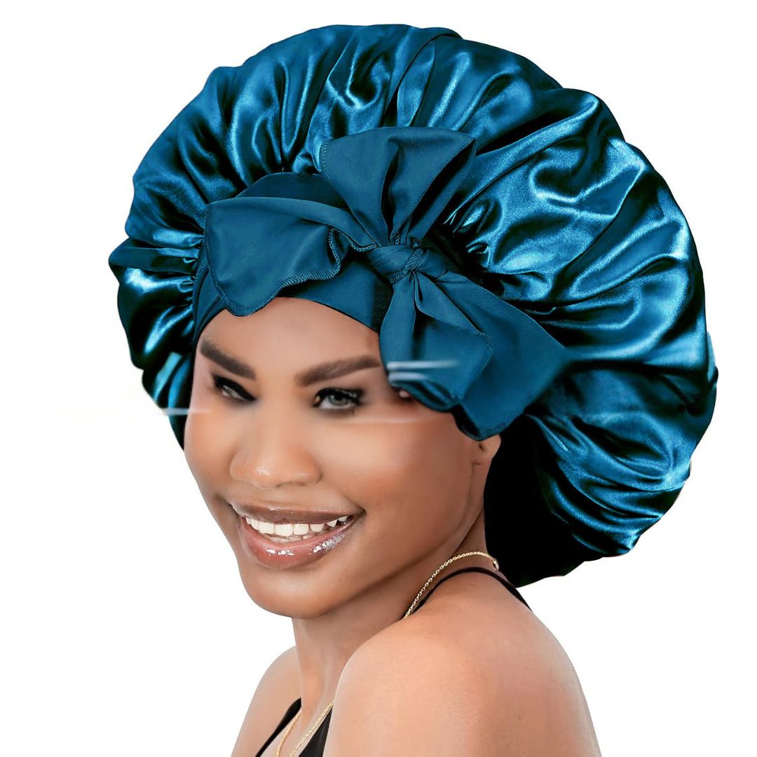 "Luxuriöse seidene Schlafhaube in elegantem Design, schützt und pflegt Haare über Nacht, ideal für gesunde Haarpflege."