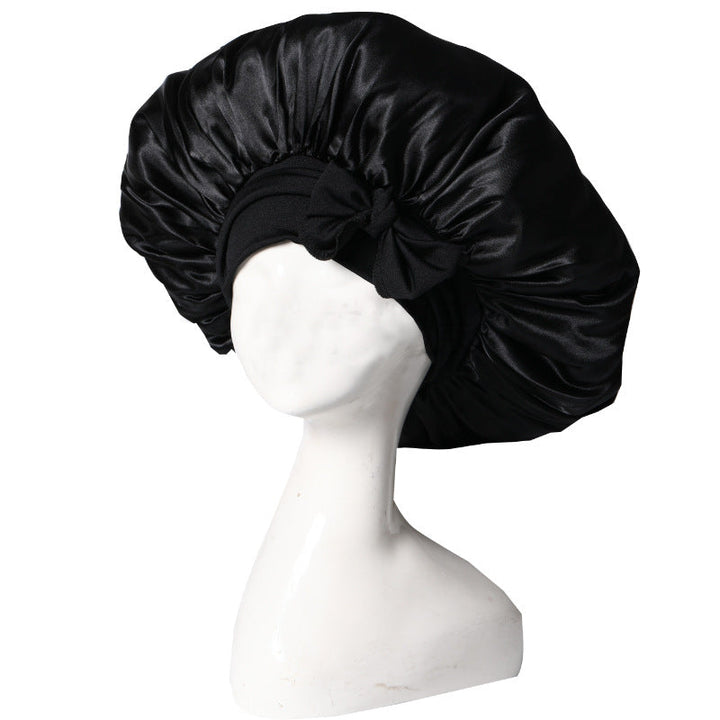 Elegante Schlafhaube in Rosa, schützt und pflegt Haare über Nacht, ideal für gesunde Haarpflege.