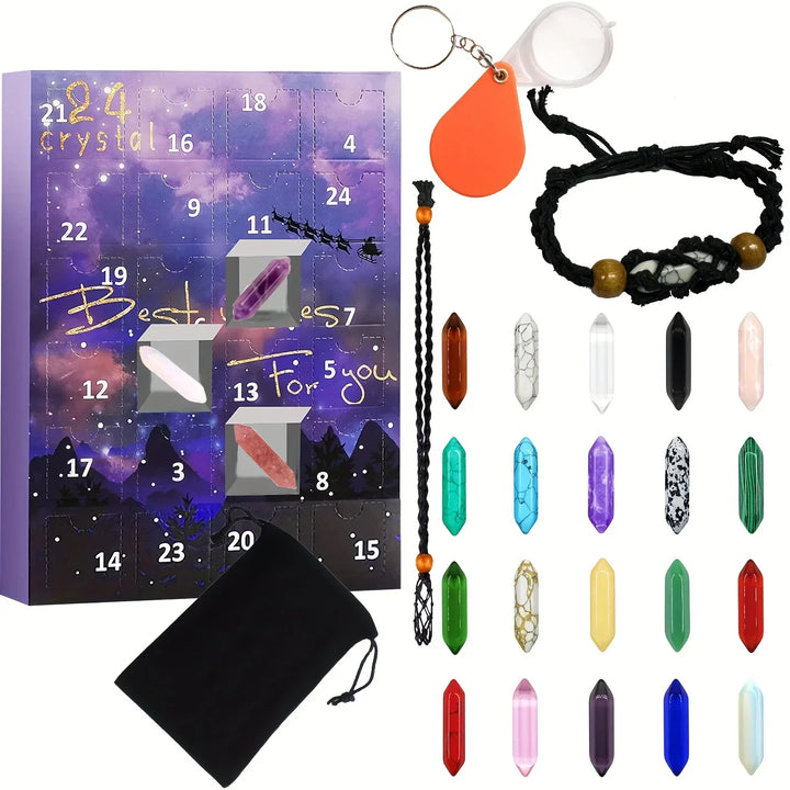 Nahaufnahme eines wunderschönen, polierten Edelsteins, ein Schatz aus dem Weihnachts-Adventskalender.
