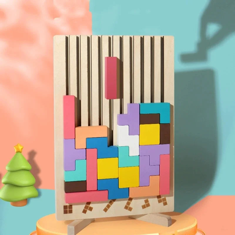 Magisches Tetris Spiel aus Holz - Nachhaltig & Pädagogisch