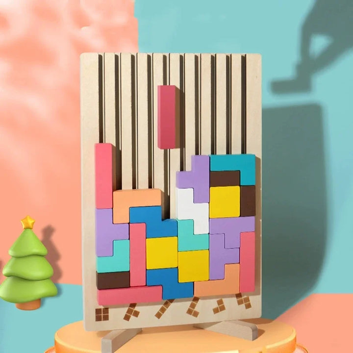 Magisches Tetris Spiel aus Holz - Nachhaltig & Pädagogisch