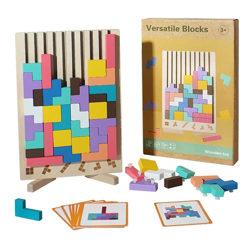 Magisches Tetris Spiel aus Holz - Nachhaltig & Pädagogisch