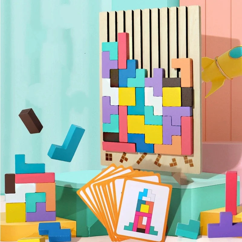 Magisches Tetris Spiel aus Holz - Nachhaltig & Pädagogisch