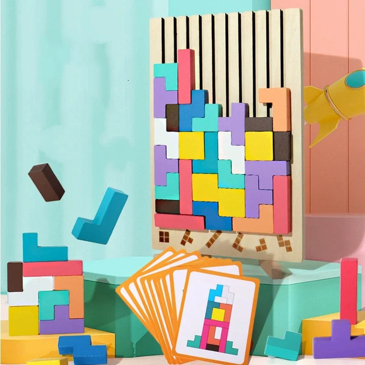 Magisches Tetris Spiel aus Holz - Nachhaltig & Pädagogisch